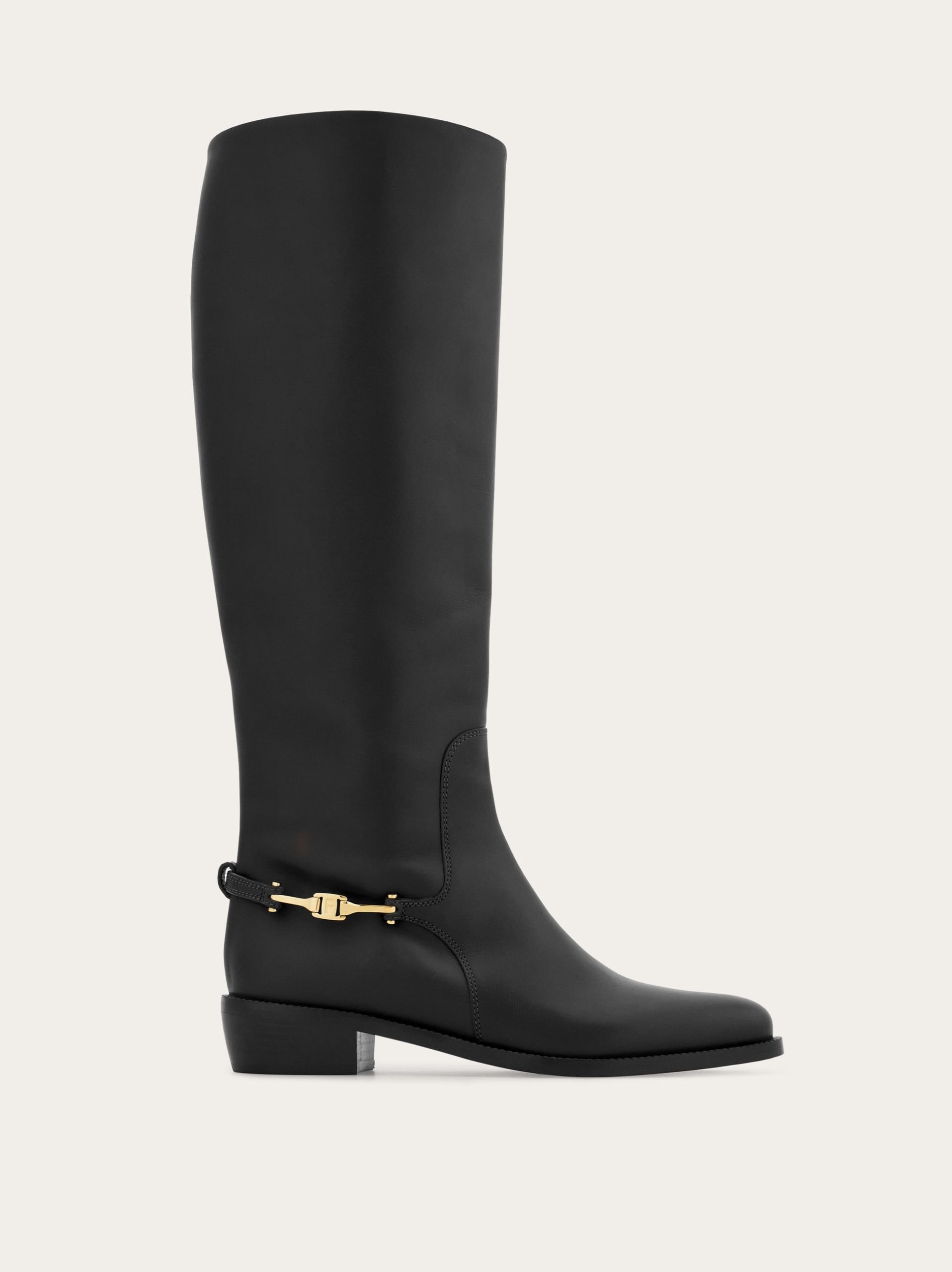 Ferragamo F buckle knee boot - Image 1